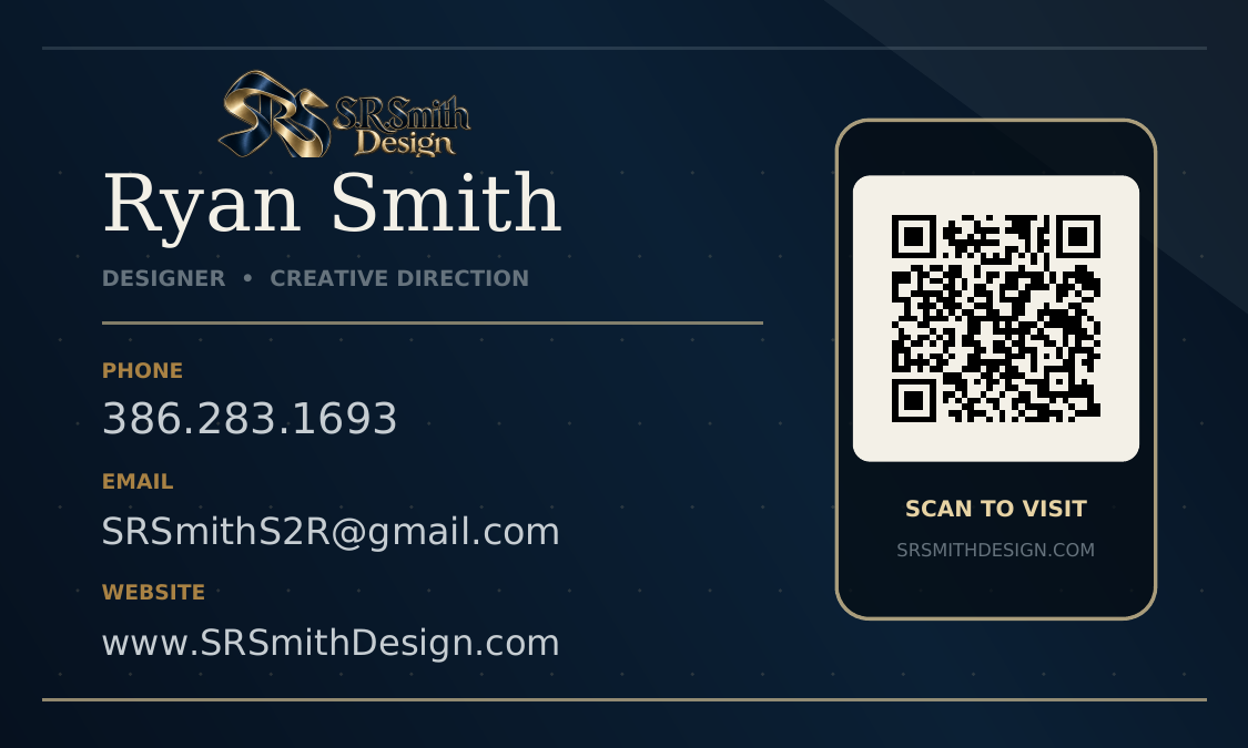 Back of S.R.Smith Design business card